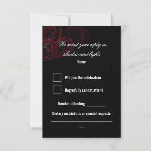 Cartão de Resposta de Casamento Gótico Romântico