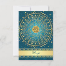 Cartão de Resposta de Casamento Hindu Ganesh Teal 