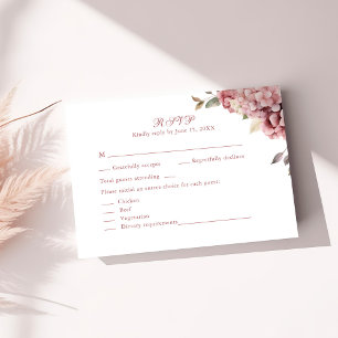 Cartão de Resposta de Casamento Hortênsia Rosa Des