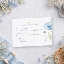 Cartão de Resposta de Casamento Hydrangea Champanh