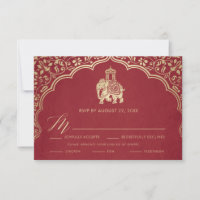 Cartão de Resposta de Casamento Indiano, Convite B