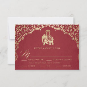 Cartão de Resposta de Casamento Indiano, Convite B