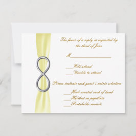 Cartão de Resposta de Casamento Infinito Amarelo
