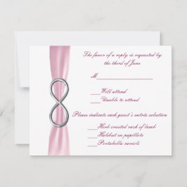 Cartão de Resposta de Casamento Infinito Rosa