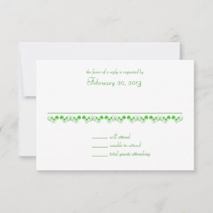Cartão de resposta de casamento Irish Shamrock