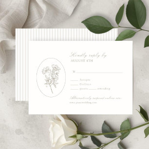 Cartão de Resposta de Casamento Ivory White   List