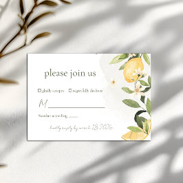 Cartão de Resposta de Casamento Jardim de Limão