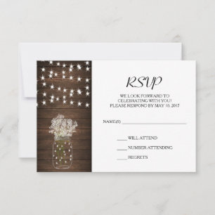 Cartão de Resposta de Casamento Jarro de Pedra & L