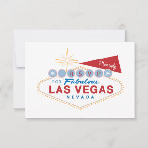 Cartão de Resposta de Casamento Las Vegas RSVP