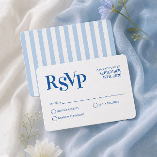 Cartão de Resposta de Casamento Listras de Cabana 