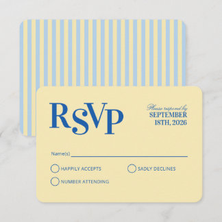 Cartão de Resposta de Casamento Listras de Cabana 
