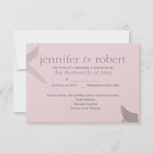 Cartão de Resposta de Casamento Metálico com Traço