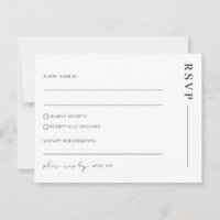 Cartão de Resposta de Casamento Minimal Simples Cl