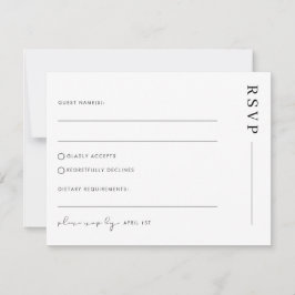 Cartão de Resposta de Casamento Minimal Simples Cl