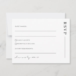 Cartão de Resposta de Casamento Minimal Simples Cl