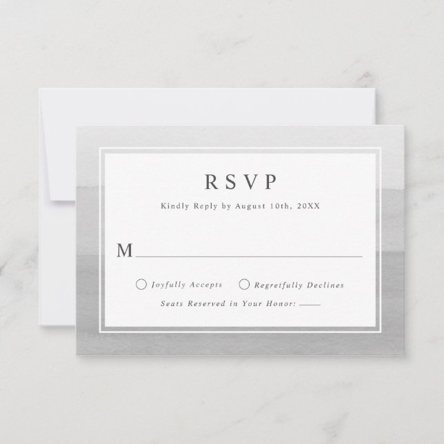 Cartão de Resposta de Casamento Minimalista com Ef (Frente)