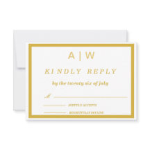 Cartão de Resposta de Casamento Minimalista em Our