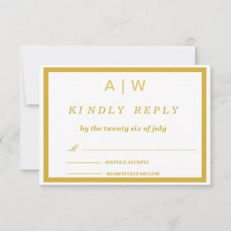 Cartão de Resposta de Casamento Minimalista em Our