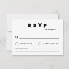 Cartão de Resposta de Casamento Minimalista | Pret