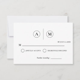 Cartão de Resposta de Casamento Minimalista | Pret
