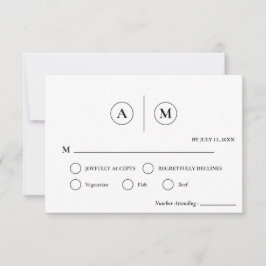 Cartão de Resposta de Casamento Minimalista | Pret
