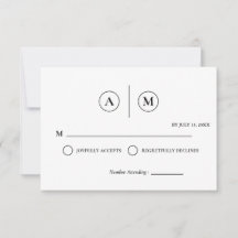 Cartão de Resposta de Casamento Minimalista | Pret