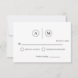 Cartão de Resposta de Casamento Minimalista | Pret