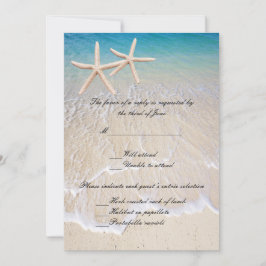 Cartão de Resposta de Casamento na Praia da Estrel
