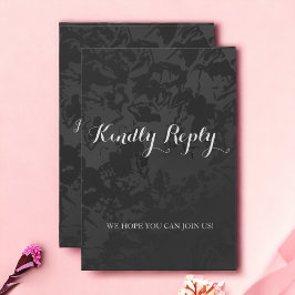 Cartão de Resposta de Casamento Negra Moderno Mini
