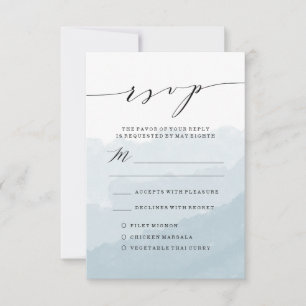 Cartão de Resposta de Casamento   Névoa de Aquarel