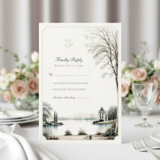 Cartão de Resposta de Casamento no Jardim Secreto