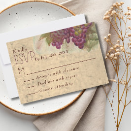 Cartão de Resposta de Casamento no País do Vinho R