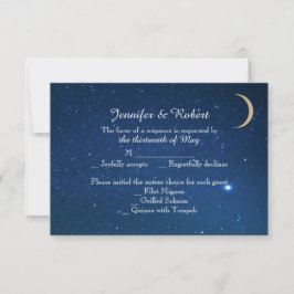 Cartão de Resposta de Casamento Noturno Starry