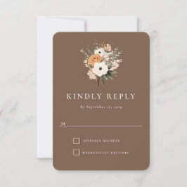 Cartão de Resposta de Casamento Ocidental Floral B