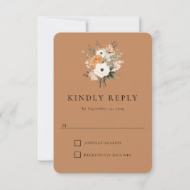 Cartão de Resposta de Casamento Ocidental Floral B