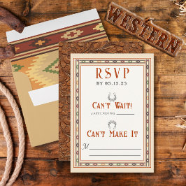 Cartão de Resposta de Casamento Old West Frontier