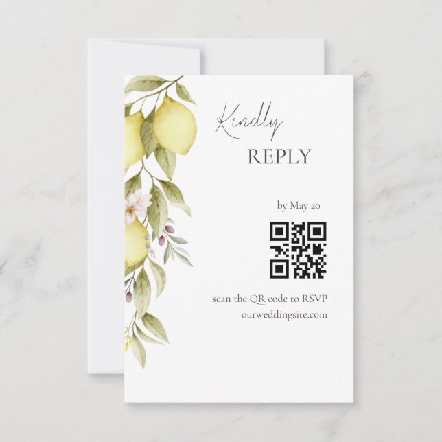 Cartão de Resposta de Casamento Olive Orchard (Frente)