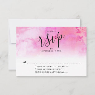 Cartão de Resposta de Casamento Ombre Watercolor -