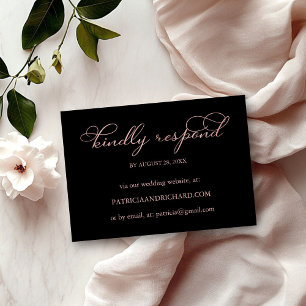 Cartão de Resposta de Casamento Online de Letra Do