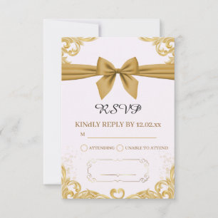 Cartão de Resposta de Casamento Orgânico Moderno