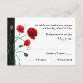 Cartão de Resposta de Casamento | Papoulas Vermelh