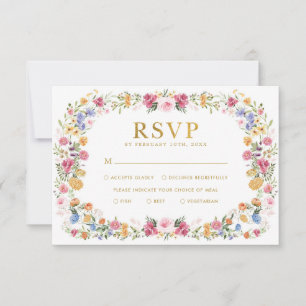 Cartão de Resposta de Casamento para Jardim Floral