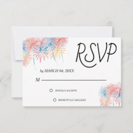 Cartão de Resposta de Casamento Patriótico Elegant