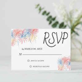 Cartão de Resposta de Casamento Patriótico Elegant