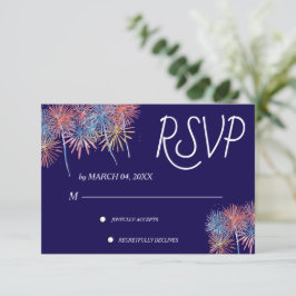 Cartão de Resposta de Casamento Patriótico Elegant