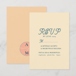 Cartão de Resposta de Casamento Peach Fuzz