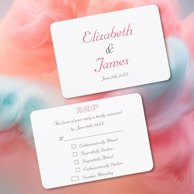 Cartão de Resposta de Casamento Personalizado e Di (Funny Personalized Wedding RSVP Invitation Card)