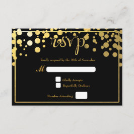 Cartão de Resposta de Casamento Pontos de Confete 