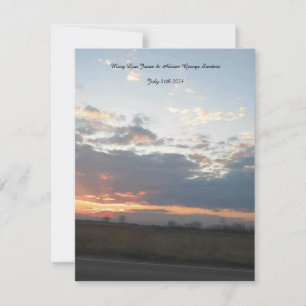 Cartão de Resposta de Casamento Pôr do Sol