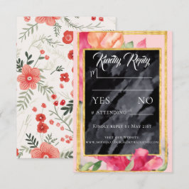 Cartão de Resposta de Casamento Quadro de Giz de P